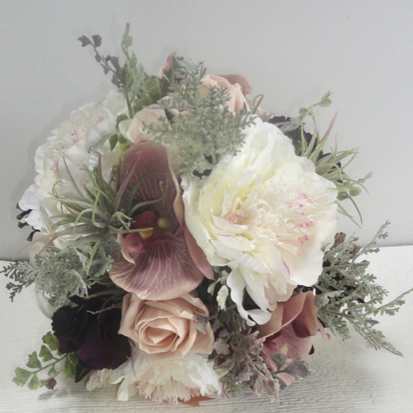 Blush, Aubergine, Dusky Pink & Ivory Bridal Bouquet
